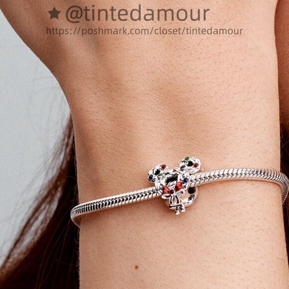 Pandora Disney Mickey Mouse Christmas Wreath Charm|Pendant - Picture 2 of 2